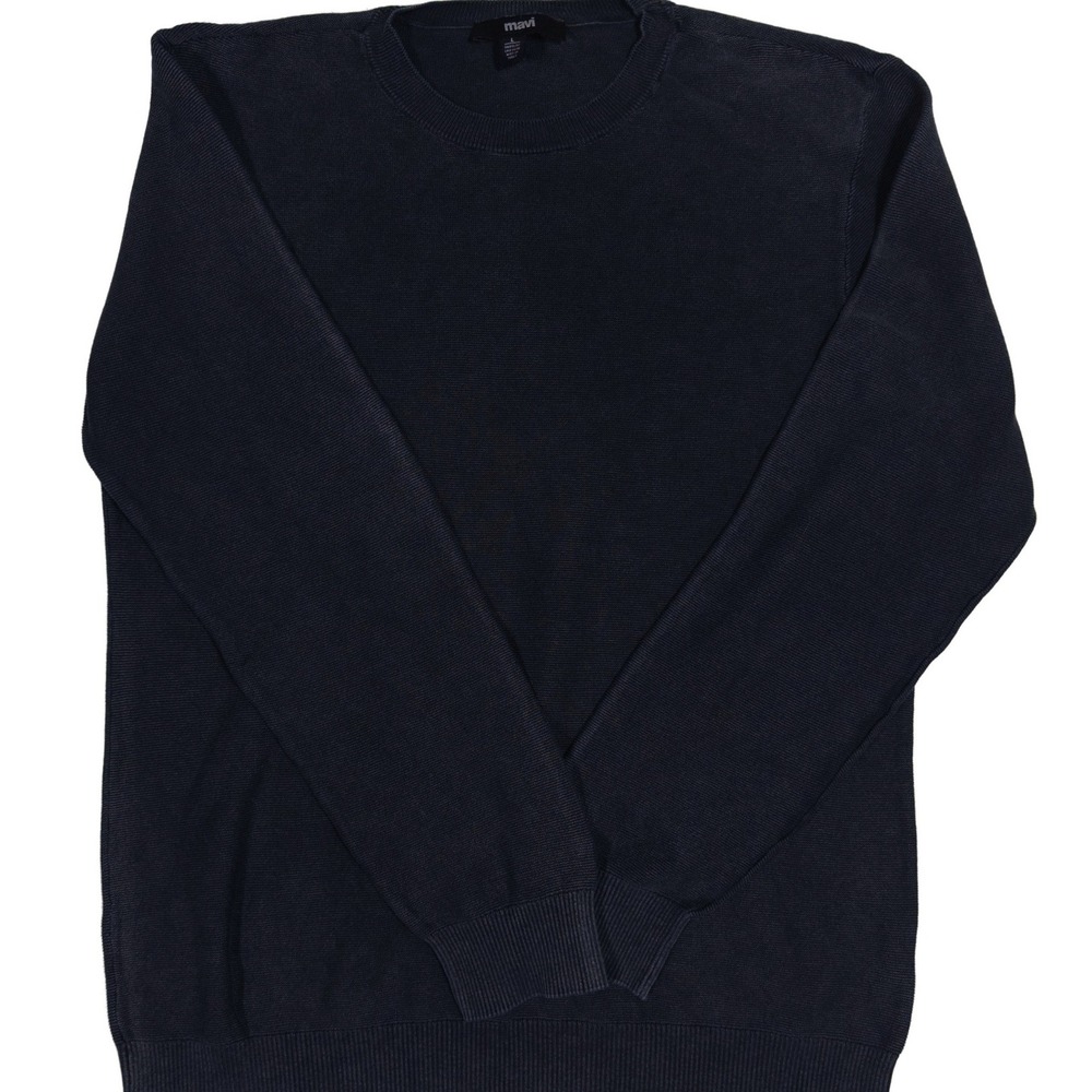 Mavi Crewneck Sweater‎ Large Mens 100% Cotton Long Sleeve Black